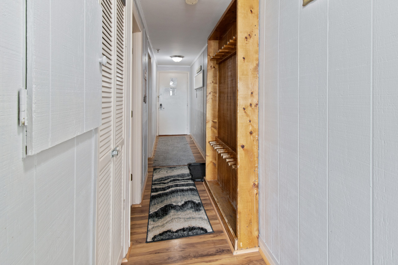 Hallway with ski rack
