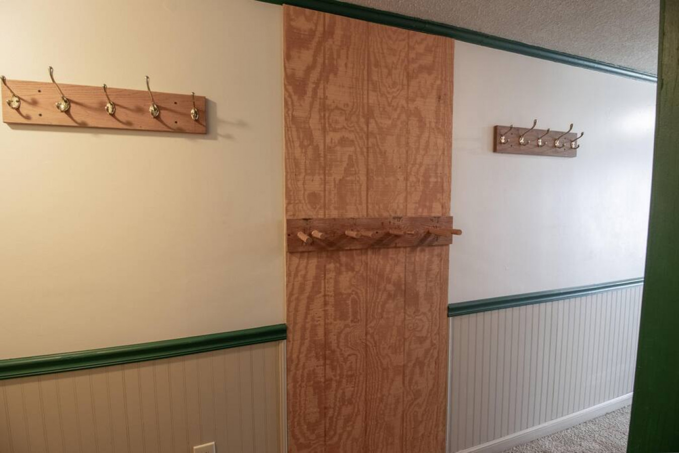 Ski rack and hooks for your gear in the hallway