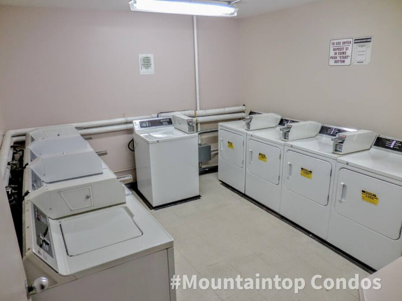 Coin operated washers and dryers on 2nd & 3rd floors