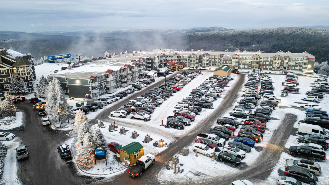 Mountain Lodge has a large, gated parking lot