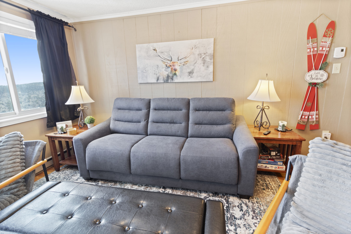 Comfortable and relaxing foldout couch.