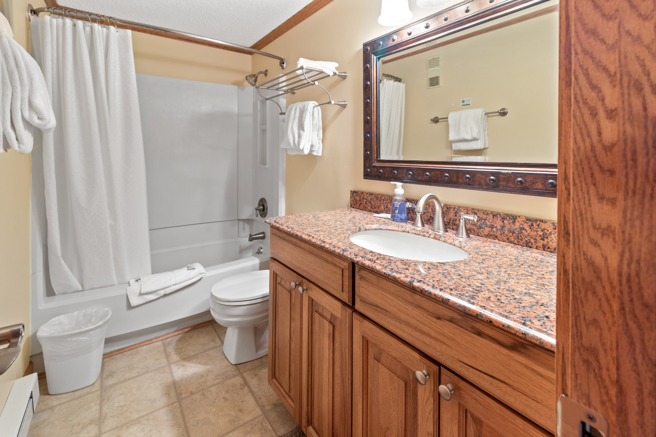 Renovated, enlarged bathroom