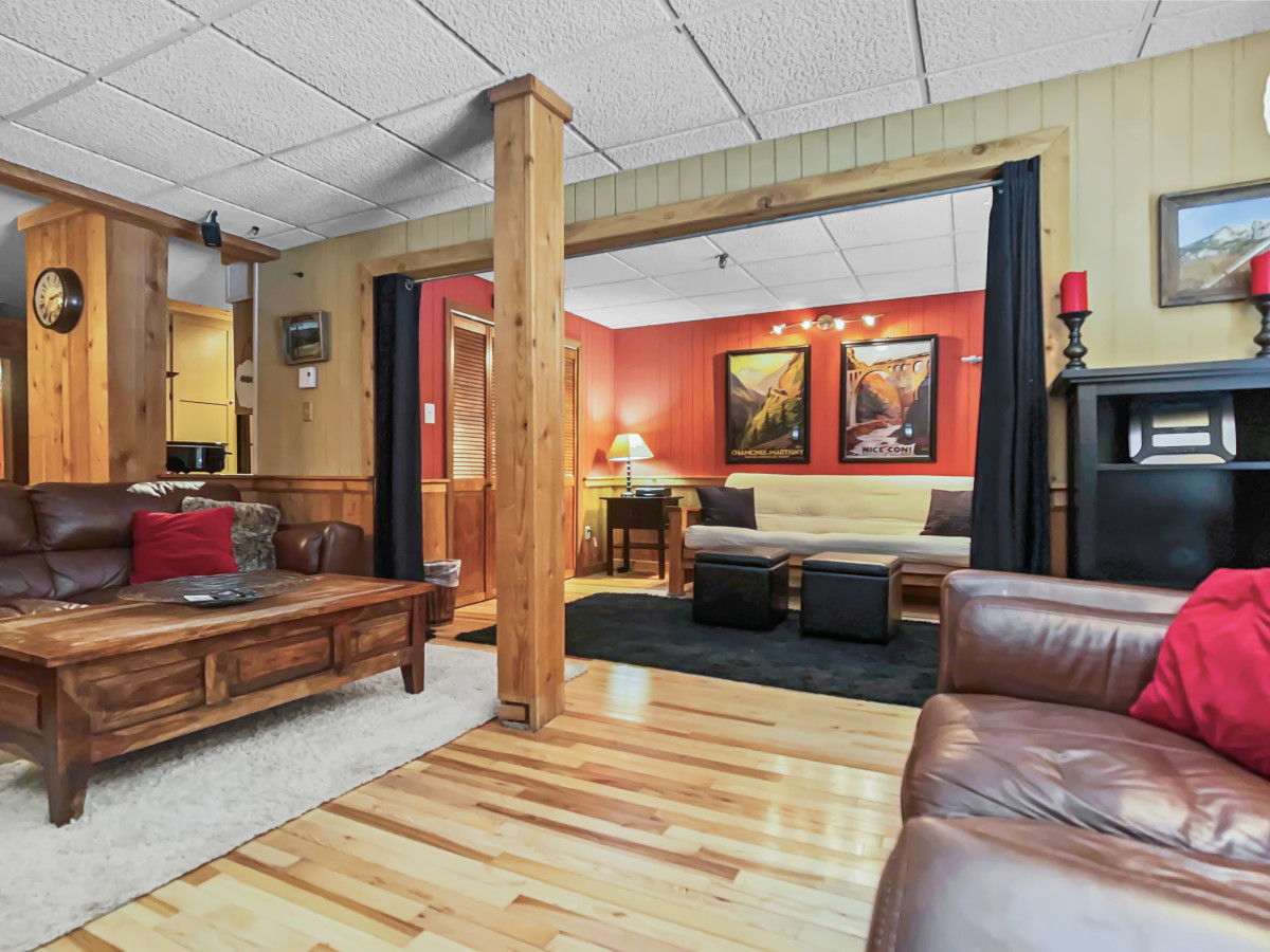 Hardwood flooring in the living area