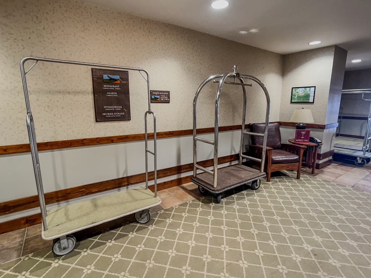 Luggage carts on lower level