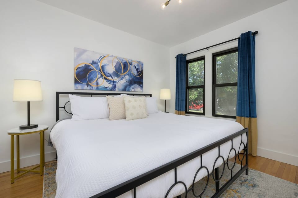 This comfy KING bed has a soft mattress for those that prefer memory foam.