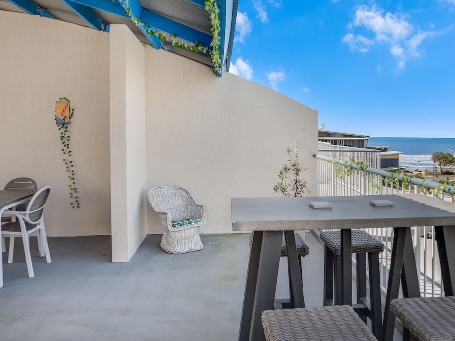 View the sand and ocean of Maroochydore from the  large private rooftop