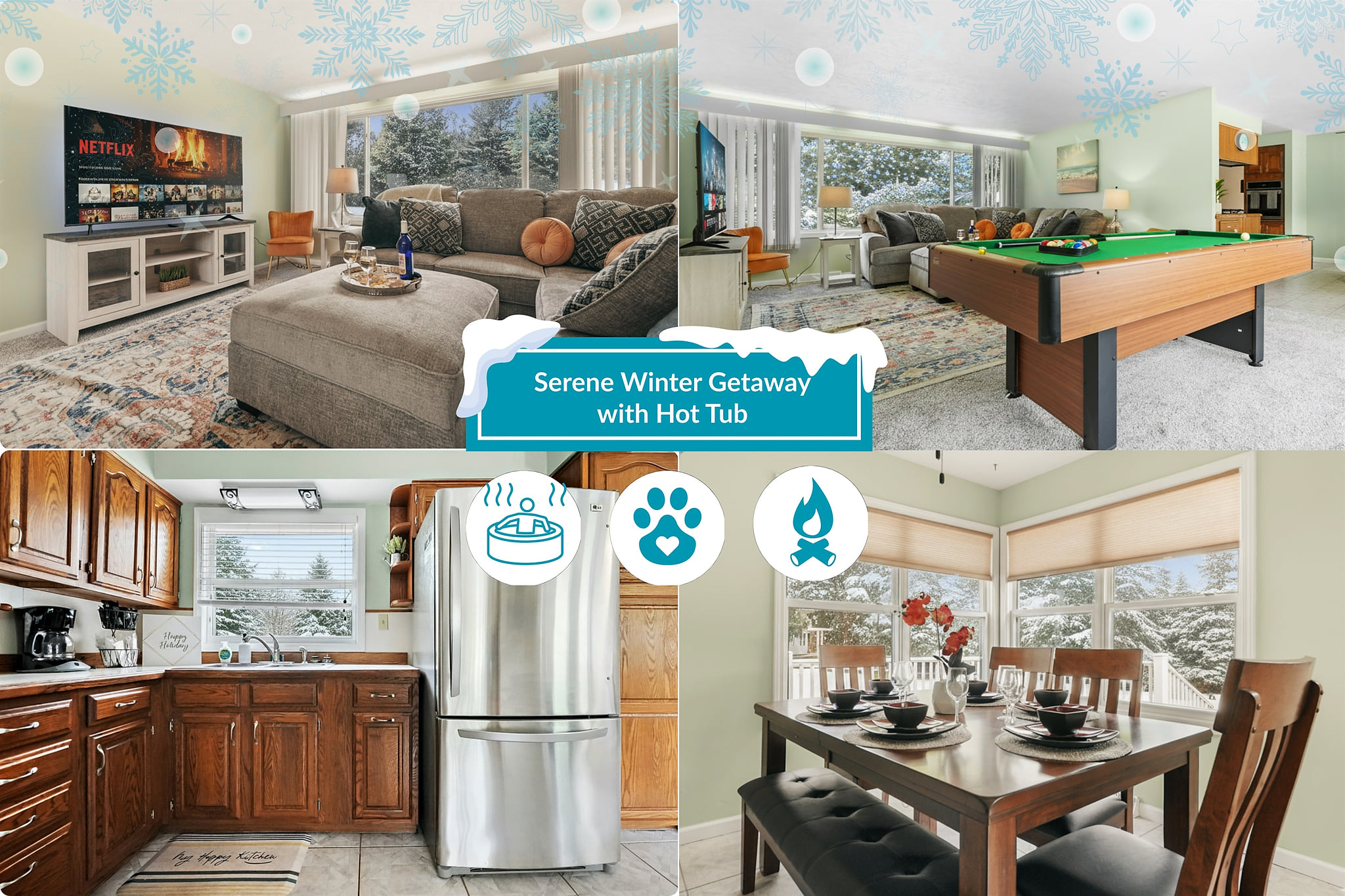 Serene Traverse City Winter Home Interior