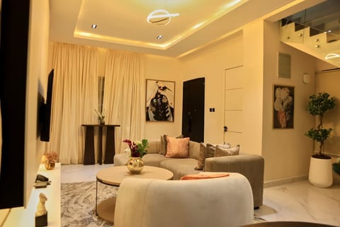 Modern living room with high-end amenities!