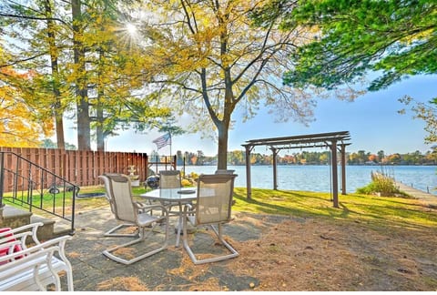 Late fall views, this place is not just for the summer! Fire pit to the left to keep the chill away!