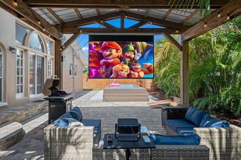 Outside Projector for Family Movie Night or Grill and Chill with Games + Pool!