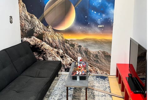 Games on games on games for kids! Another game room for entertainment.