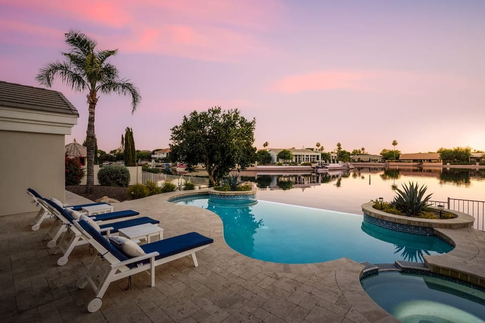 Enjoy gorgeous sunsets on the patio
