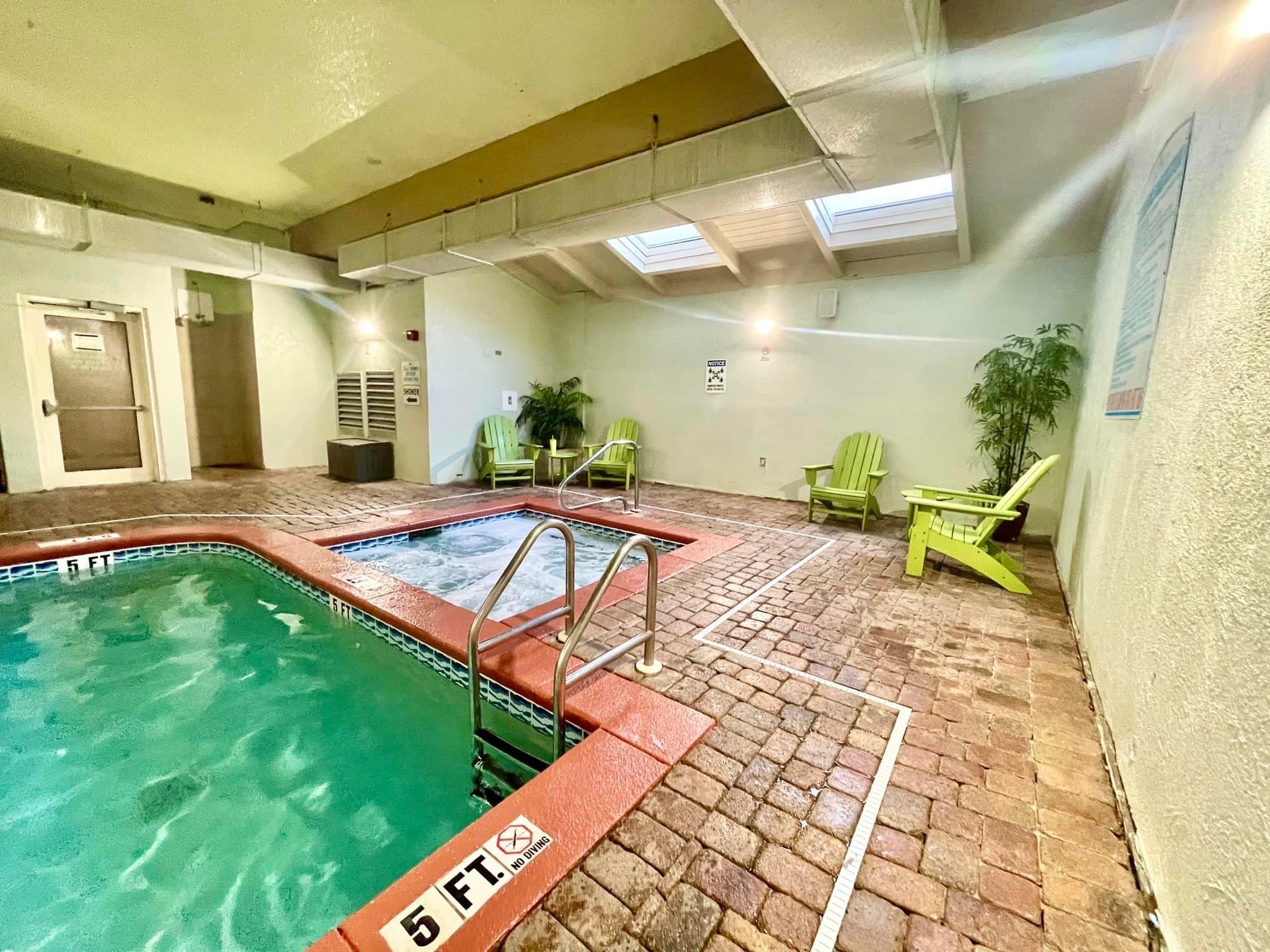 Indoor pool and hot tub