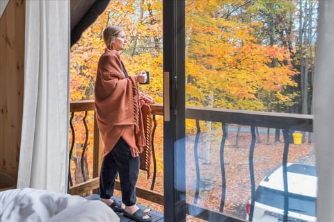 Enjoy a nice cup of coffee on the balcony after a peaceful slumber while you listen to the sounds of nature (no sirens or constant construction here!). 