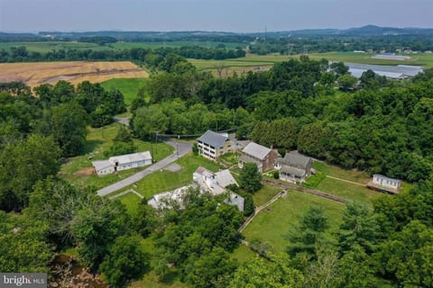 arial view of the farm