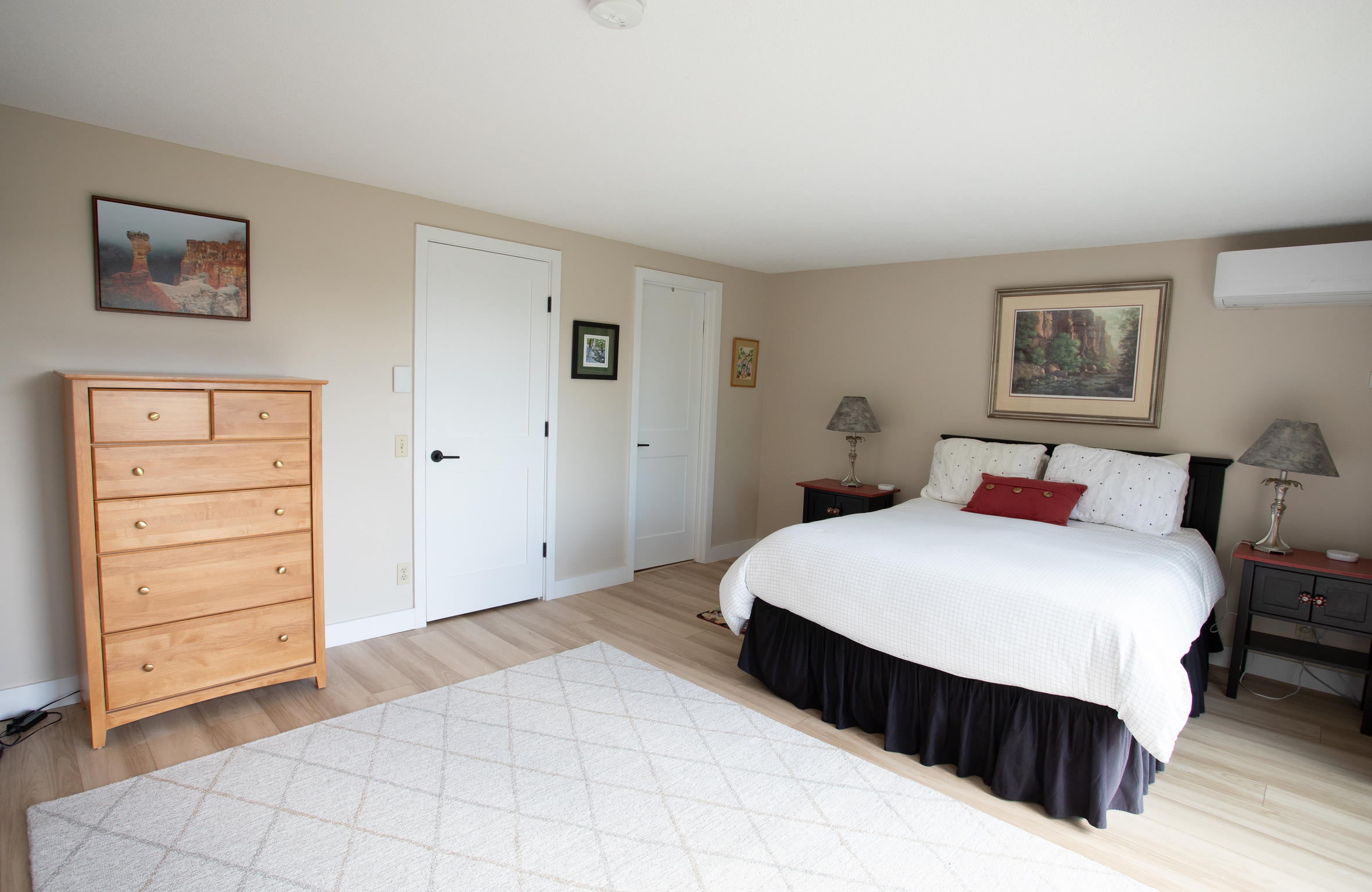 Dresser and double closets give you plenty of room for storage