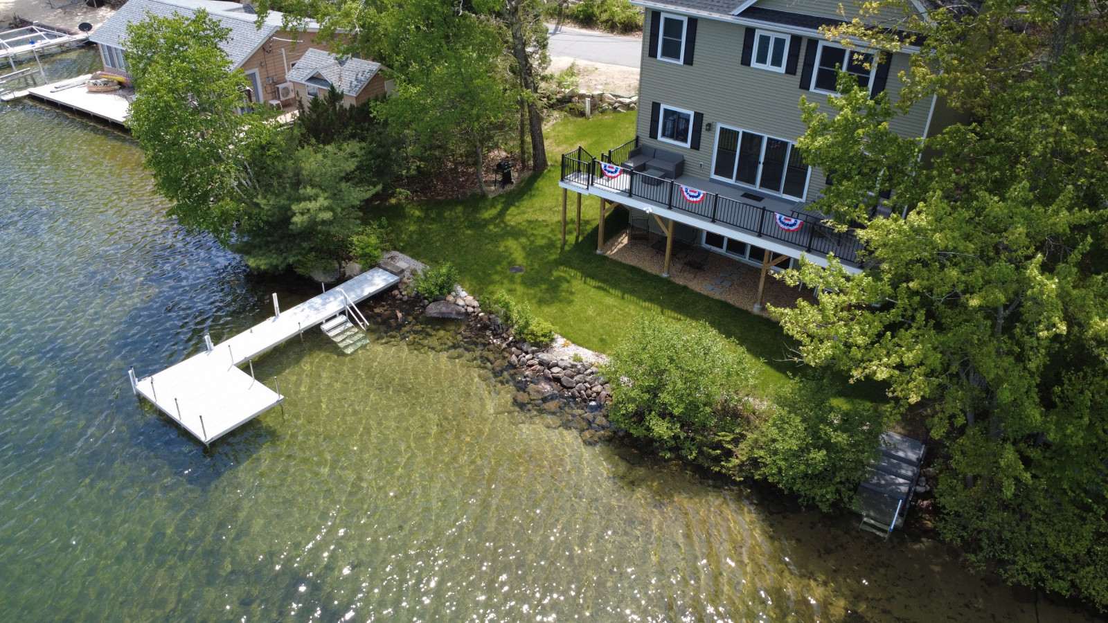 Crystal clear water on one of NH's Cleanest Lakes with Private Dock, sandy bottom & easy launch for Kayaks Crystal clear water on one of NH's Cleanest Lakes with Private Dock, sandy bottom & easy launch for Kayaks - Merrymeeting Lake - New Luxury Waterfront Home w/ Private Dock & A/C - New Durham