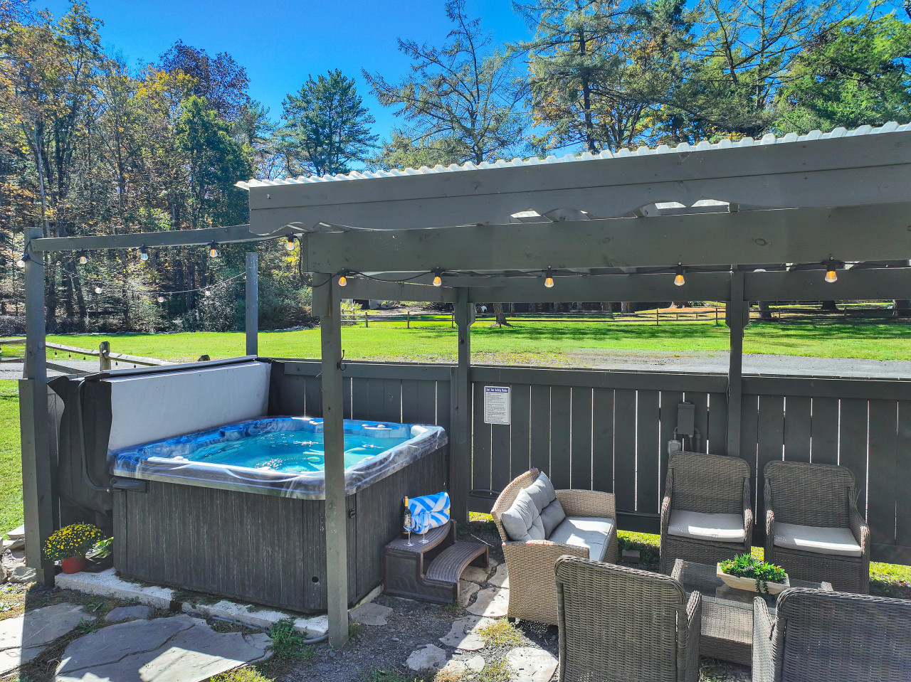 Unwind in the hot tub and let the soothing bubbles melt your stress away.