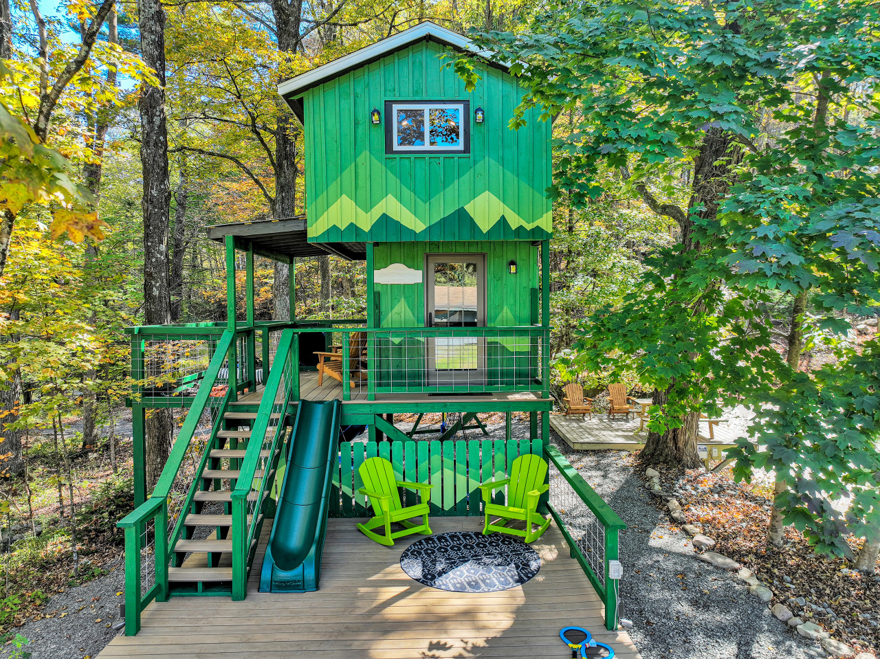 Welcome to the Tree House — your peaceful escape nestled in the trees, where adventure meets relaxation.