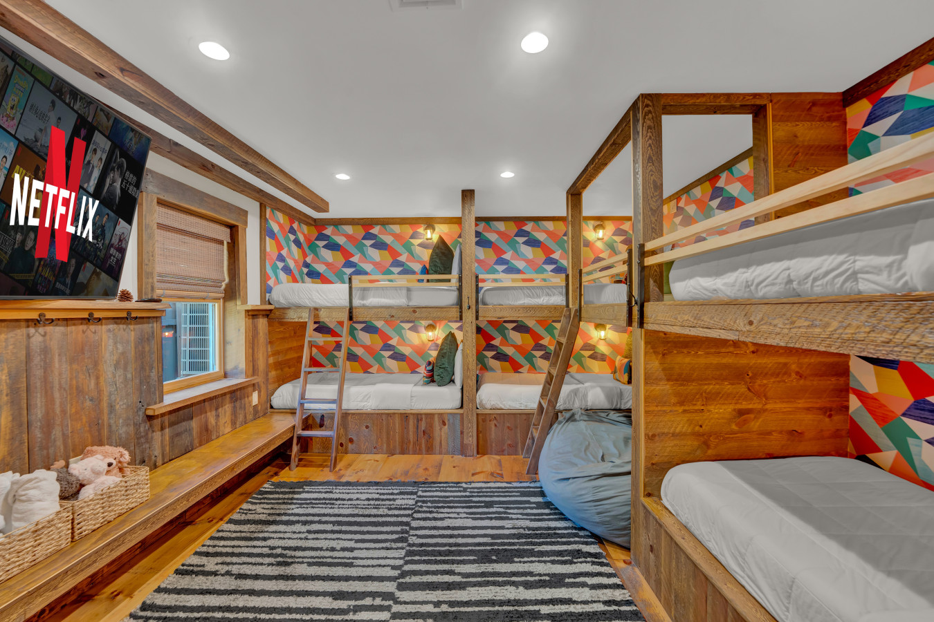 Welcome to the cozy bunk room at The Stable House — perfect for kids or the young at heart! Fun, comfy, and full of charm for your group getaway.