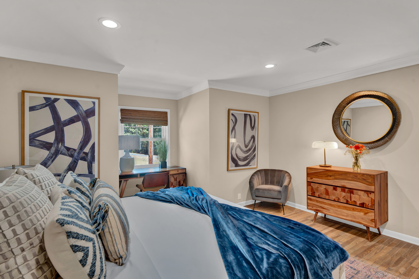 Sink into luxury with this king-sized bed.