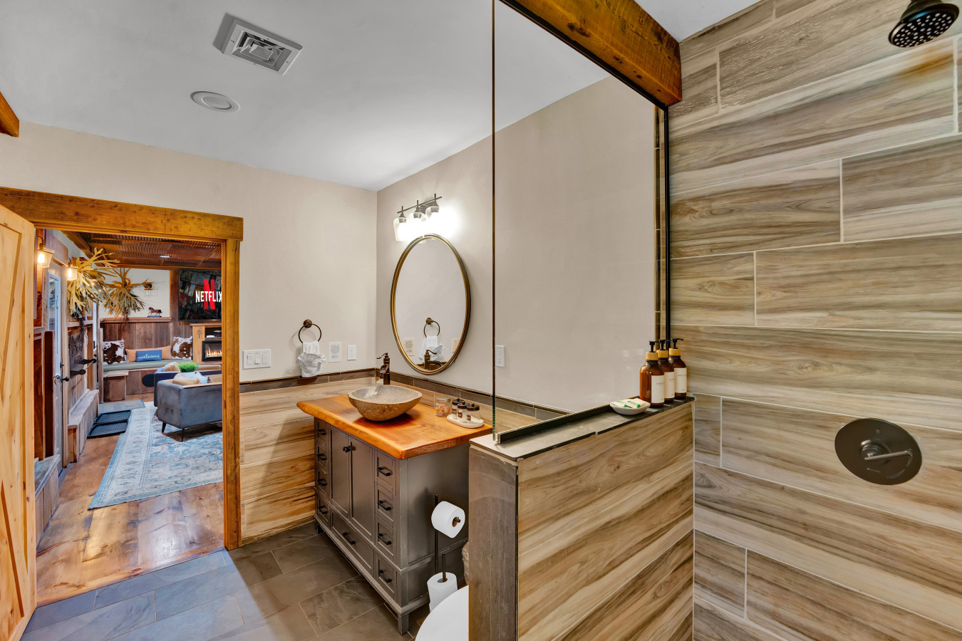 Step into Full Bathroom 1 — spacious, modern, and fully equipped for your comfort. Refresh and relax in style.