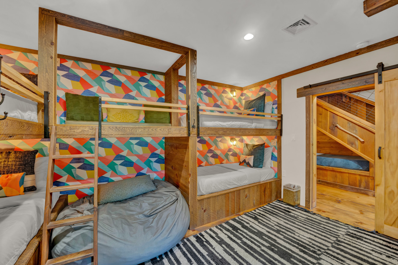 One of the bunk spaces features a comfy bean bag — perfect for lounging, reading, or just relaxing in style.