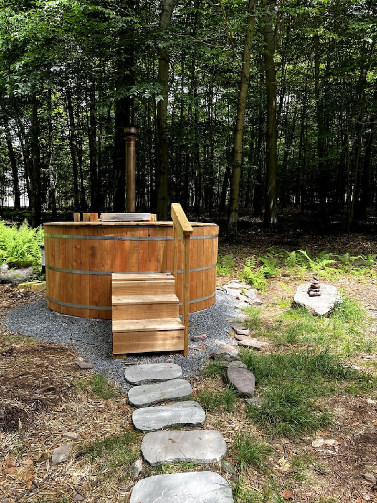 Wood fired soaking tub