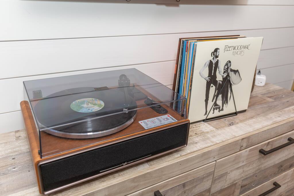 Primary bedroom record / Bluetooth player - Private Beach | Lakeside Luxe | Hike Kayak Paddle - Tahoe Vista