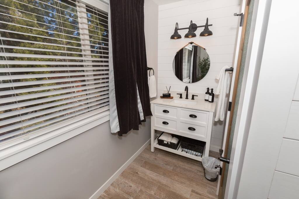 Assess the vanity with motion under sink lights for your comfort! - Private Beach | Lakeside Luxe | Hike Kayak Paddle - Tahoe Vista