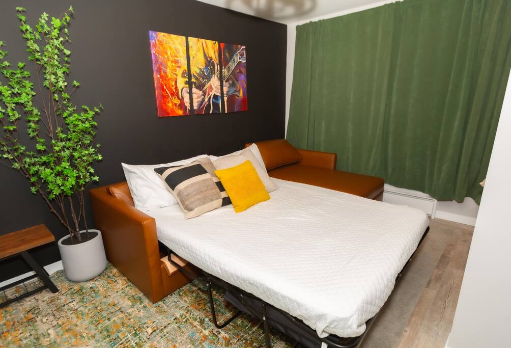 Get your zzzs in living room.  There is an entrance to the bathroom vanity and toilet without having to enter the primary bedroom.  - Private Beach | Lakeside Luxe | Hike Kayak Paddle - Tahoe Vista
