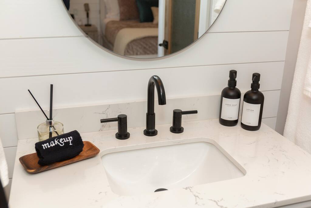 Assess the vanity with motion under sink lights for your comfort! - Private Beach | Lakeside Luxe | Hike Kayak Paddle - Tahoe Vista