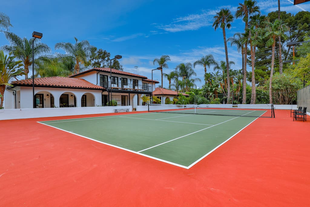 Expansive tennis court for unforgettable moments indulging in this fantastic sport.
