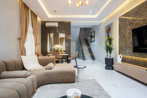 Step into luxury and comfort in our living room, where every amenity is designed for relaxation and entertainment.