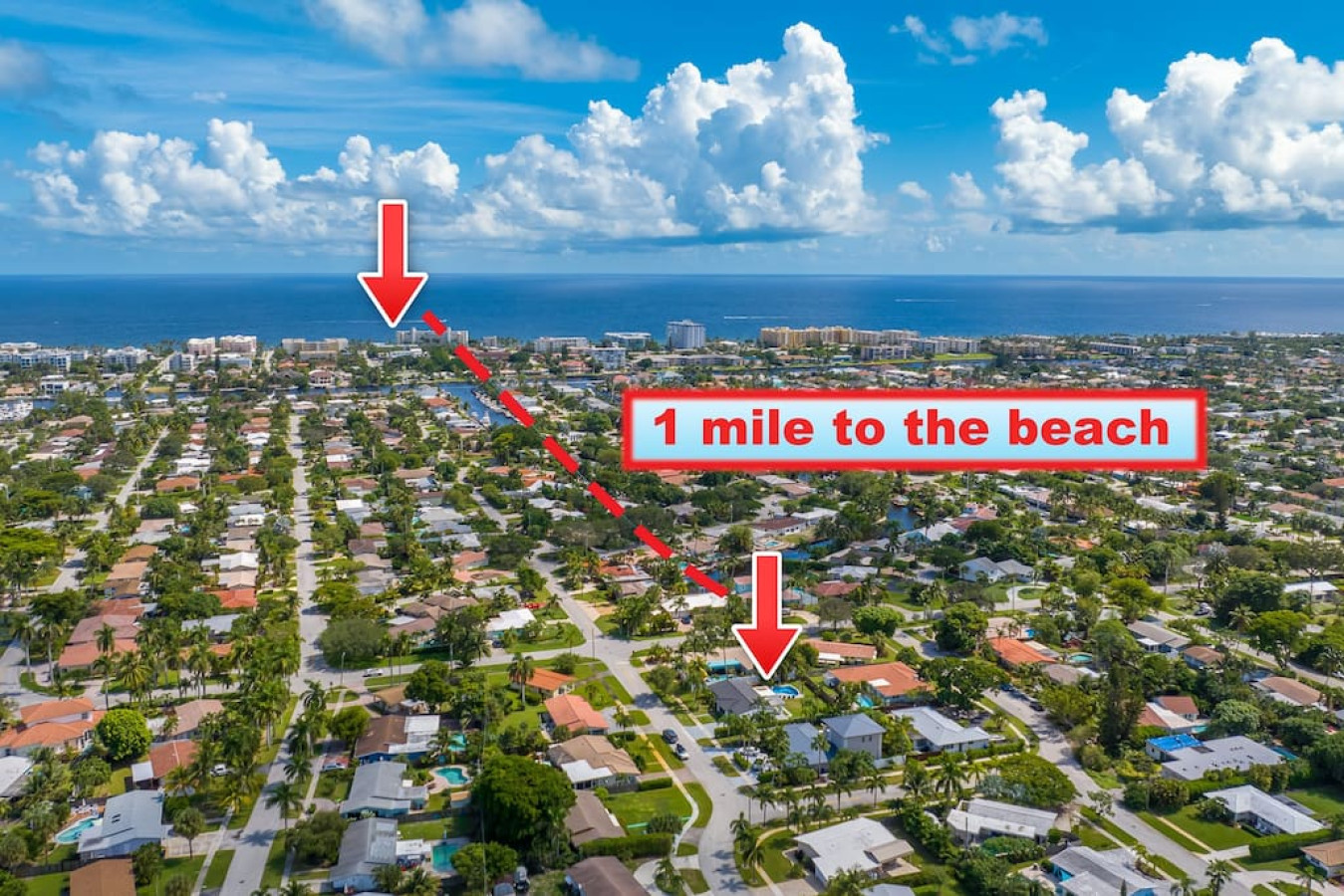 Only 1 mile to the beach! And so many restaurants, necessities, shops, and bars right down the block!