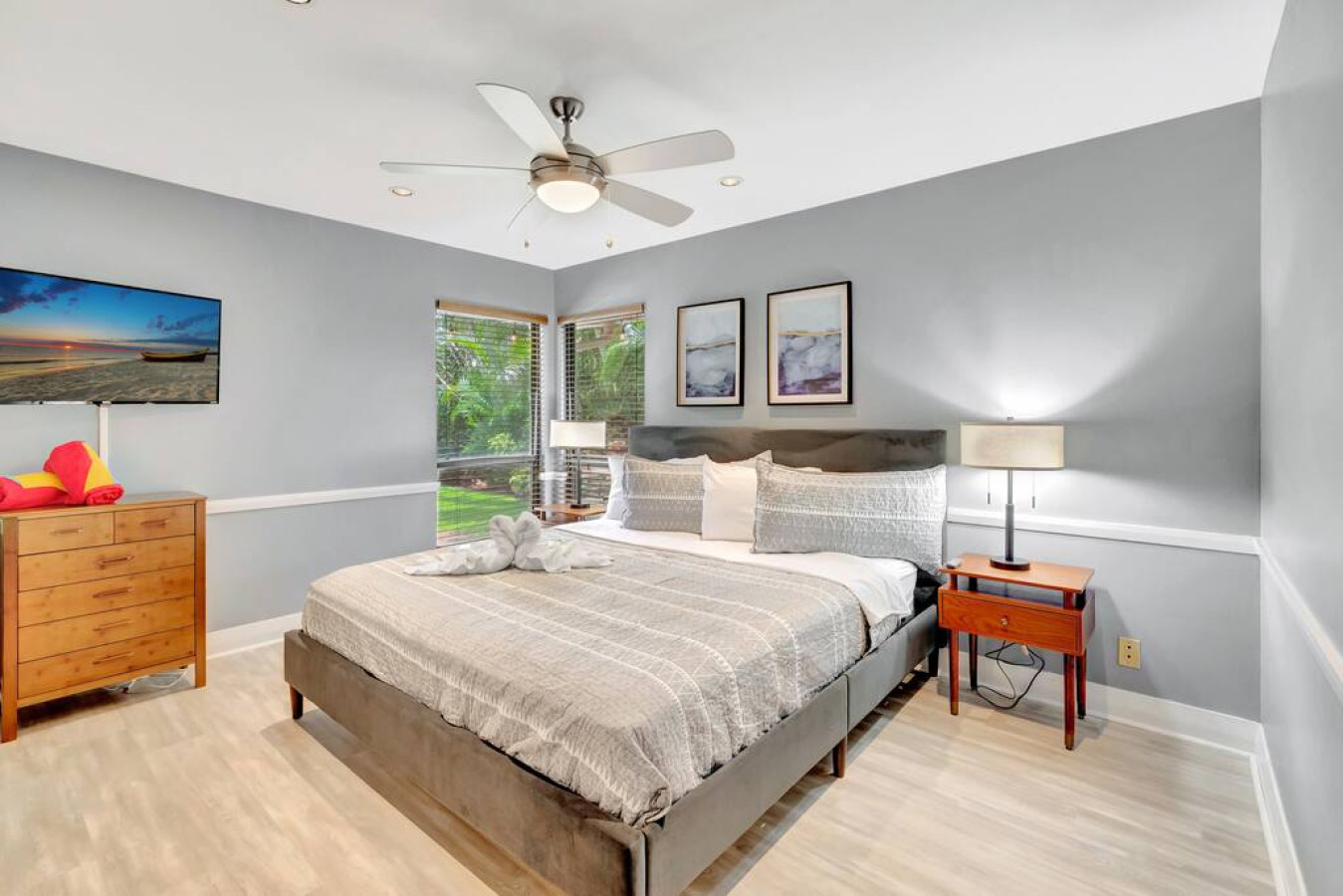 Sleek lines and pops of personality make this bedroom a design dream.