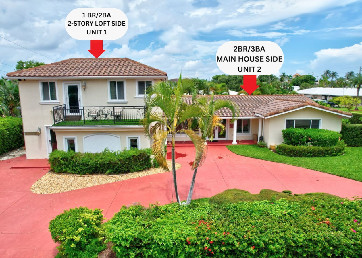 Beach Duplex - 3br/5ba Manor w/ Heated Pool