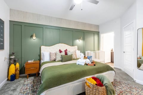 Bedroom - King-size Bed - Wall Sconces - Portable Crib and High Chair available upon request.