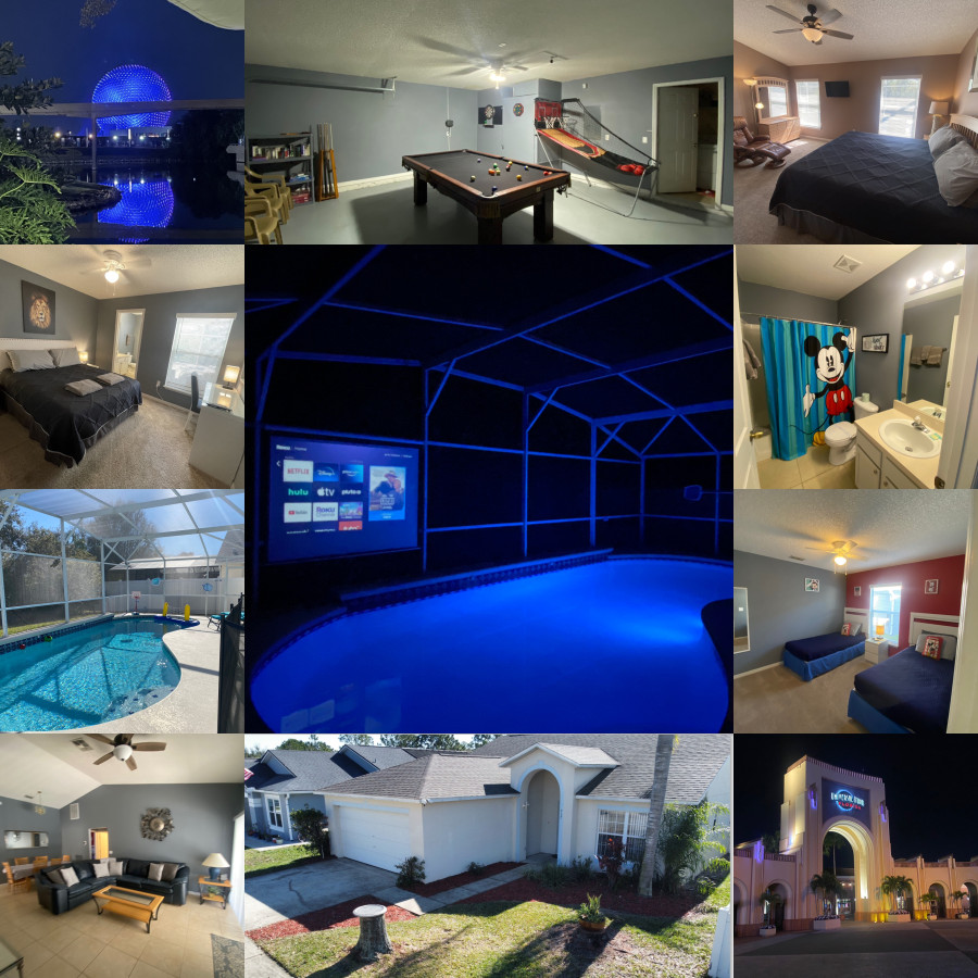 3 Bedroom Villa with Poolside Cinema and Games Room Close to theme Parks sleeps 6