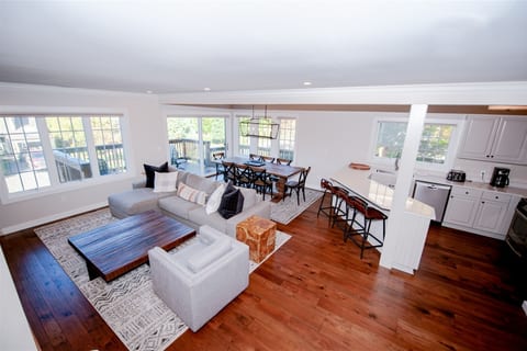 Open floor plan allows chef to socialize with the group