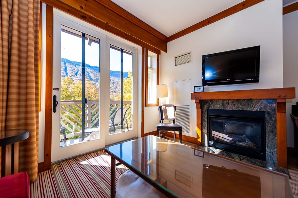 Comfy sofa with Mt. Mansfield views