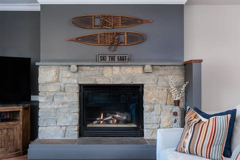 Warm up by the gas fireplace