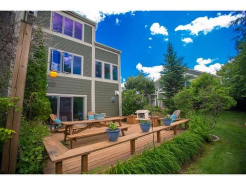 Beautifully landscaped gardens and deck