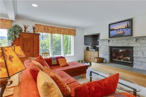 Living Room - cozy fireplace on Main floor