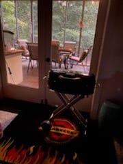 Clemson Tiger Den LR Porch View of Woods