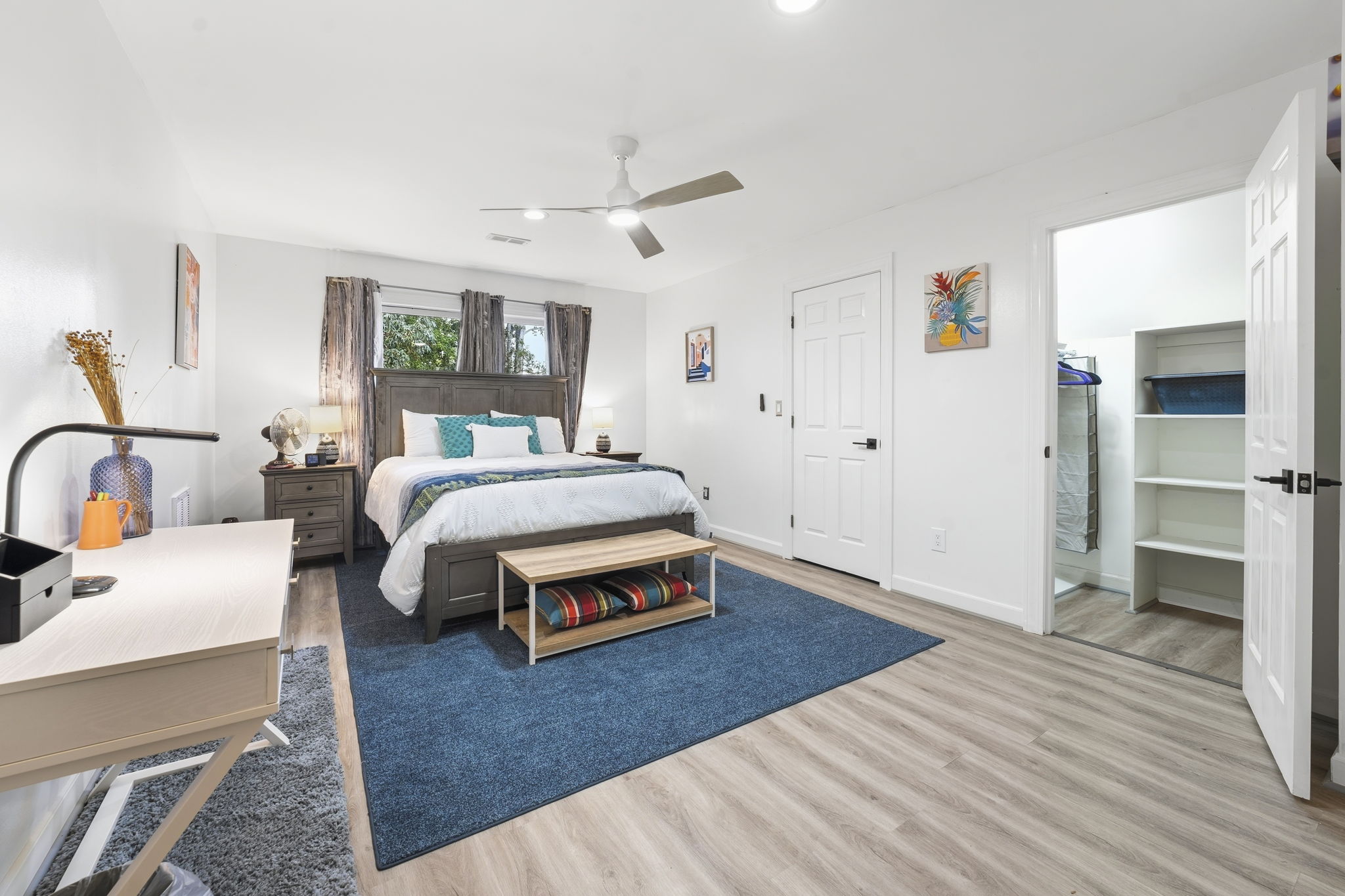 Guest Bedroom with Office Desk, seating, large 
