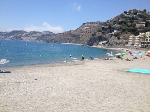 The two beaches below the house