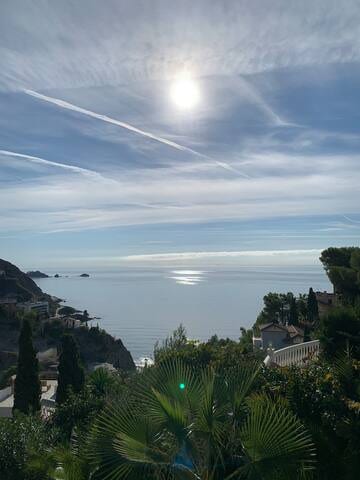 Sunny seaview from the upper terrace