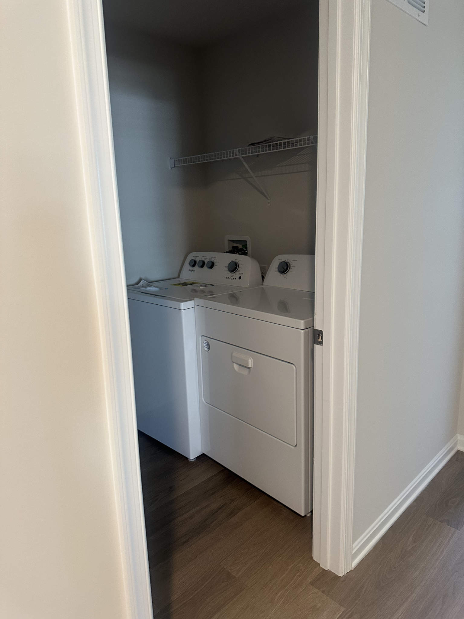 Dedicated laundry room with electric washer and dryer Dedicated laundry room with electric washer and dryer - Our Shorebird Way - Millsboro
