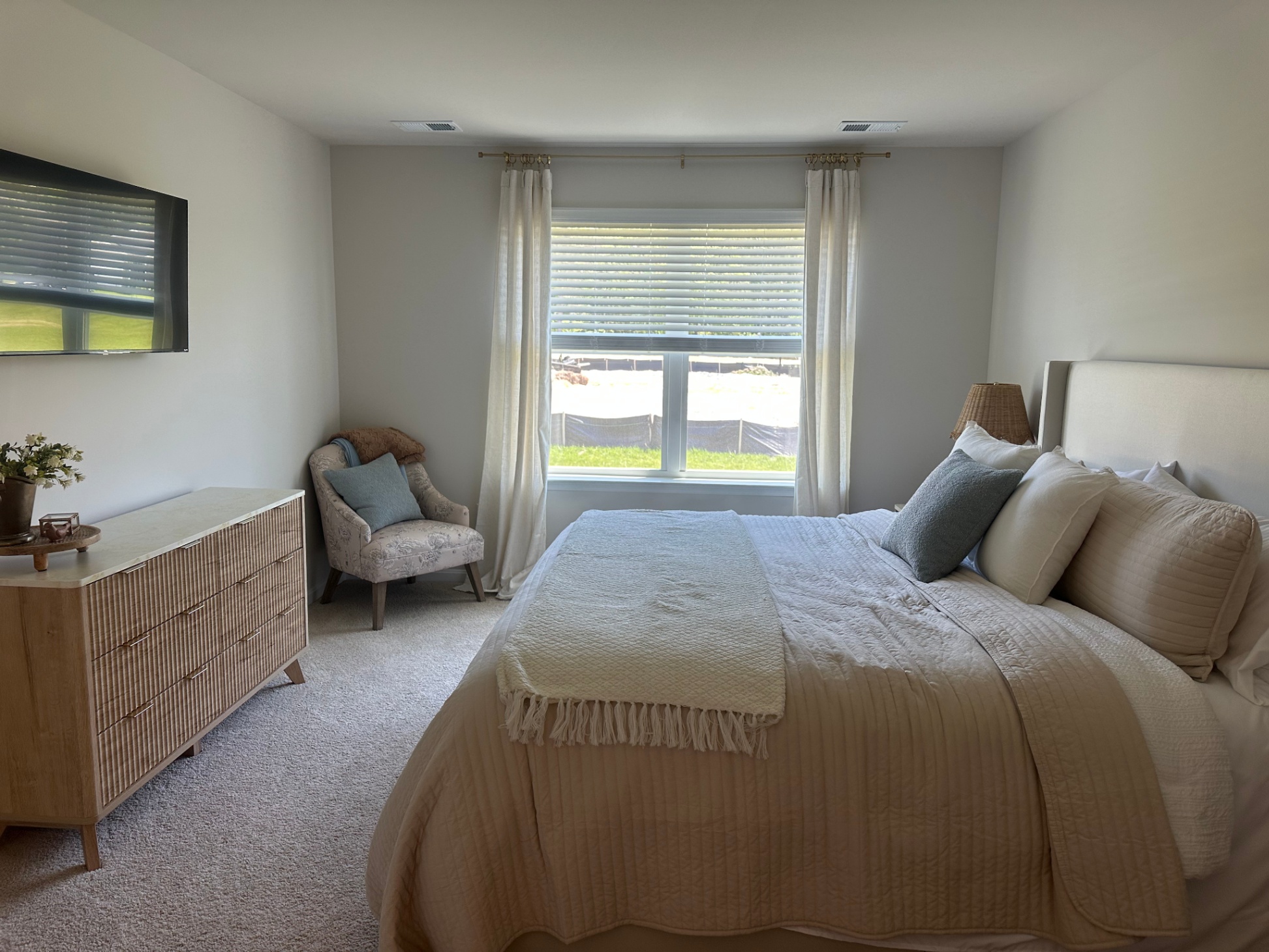 Master bedroom with 43" smart tv and 6 drawer dresser Master bedroom with 43" smart tv and 6 drawer dresser - Our Shorebird Way - Millsboro